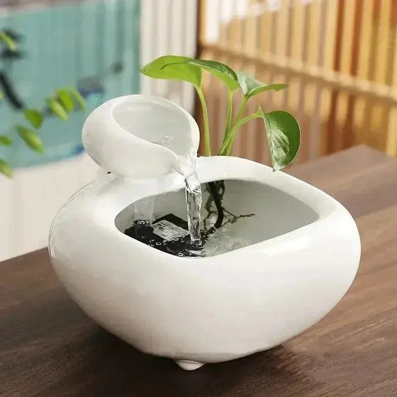 Filter-free ceramic cat water fountain