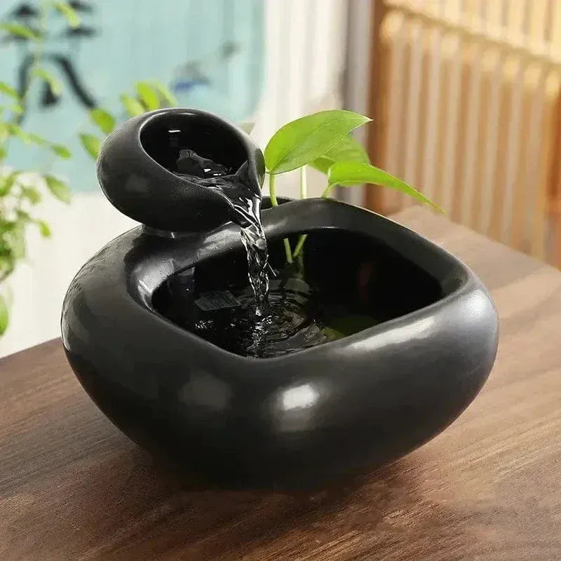 Filter-free ceramic cat water fountain