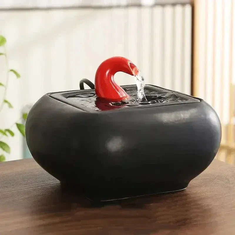 Filter-free ceramic cat water fountain