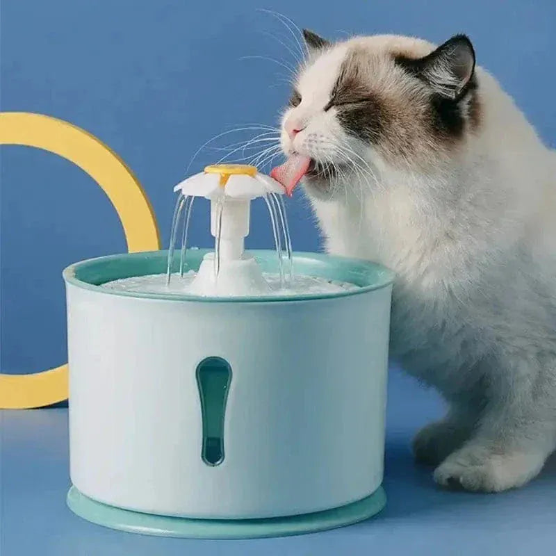 Flower cat water fountain
