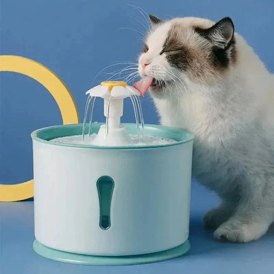 Flower cat water fountain