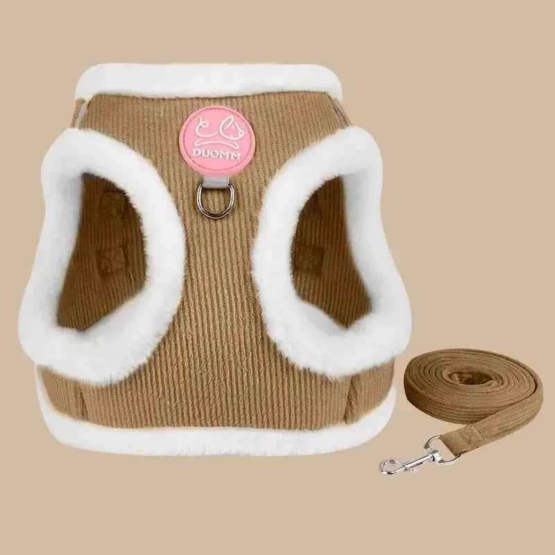 Fur-lined cat harness