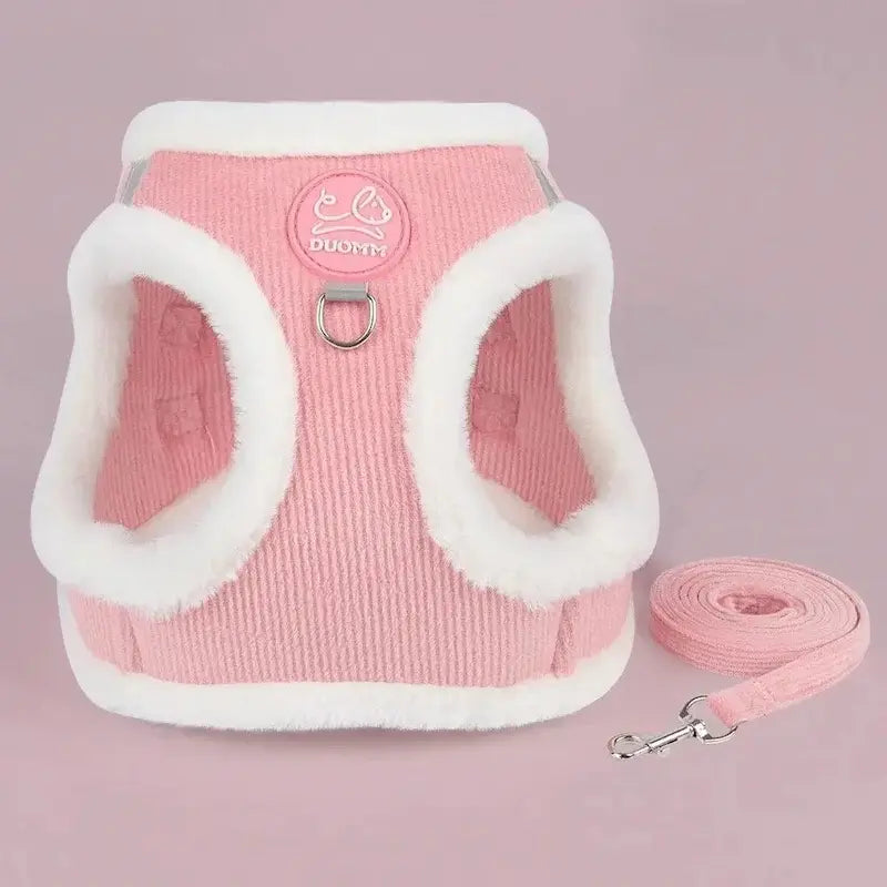 Fur-lined cat harness