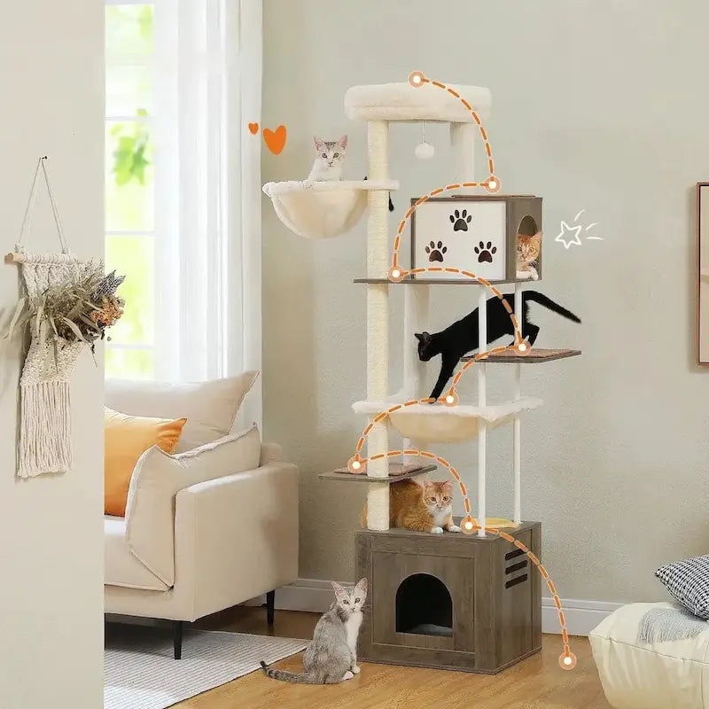 Furniture-style cat tree – 7 levels of elegance