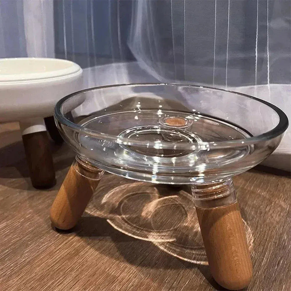 Glass cat bowl