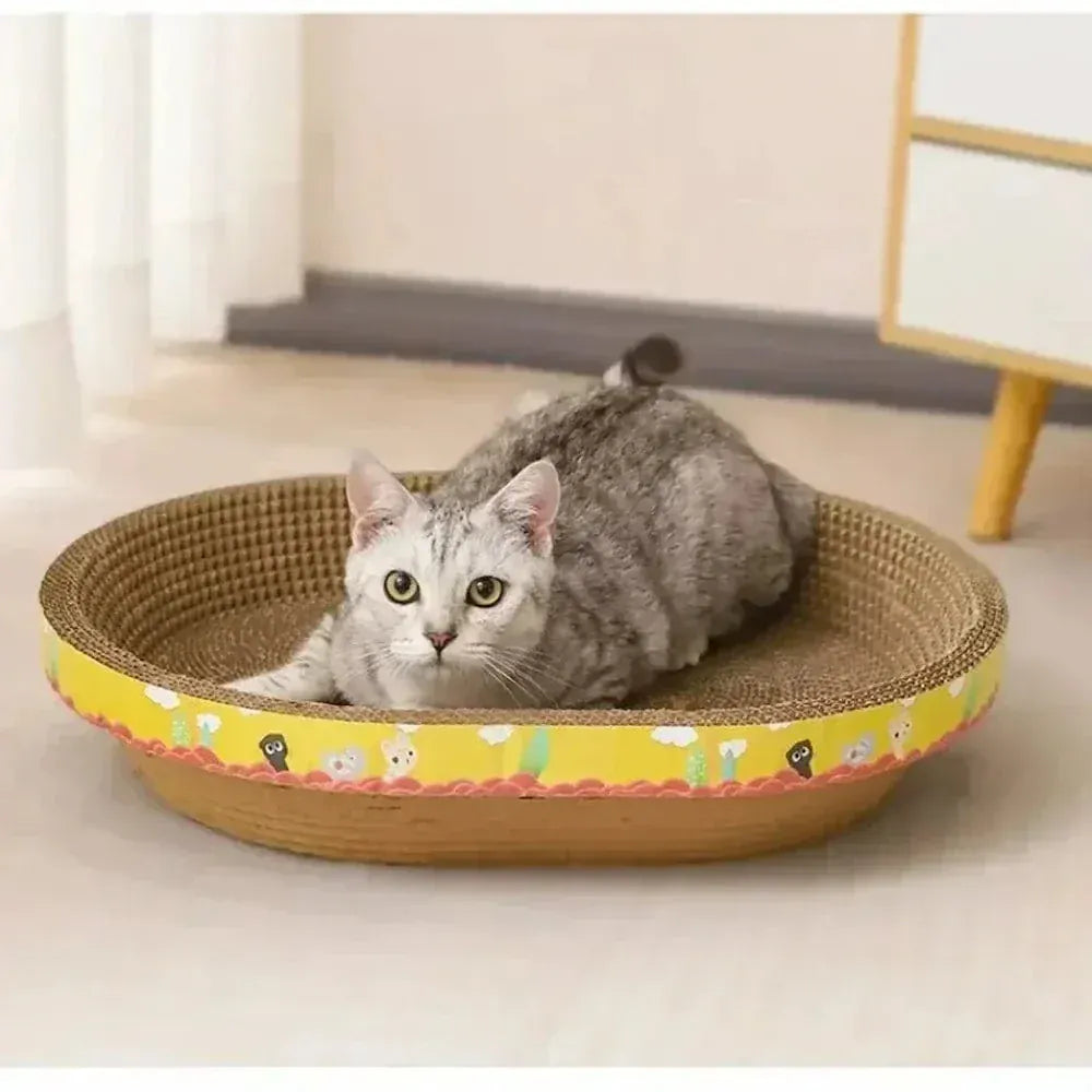 Oval cat scratcher