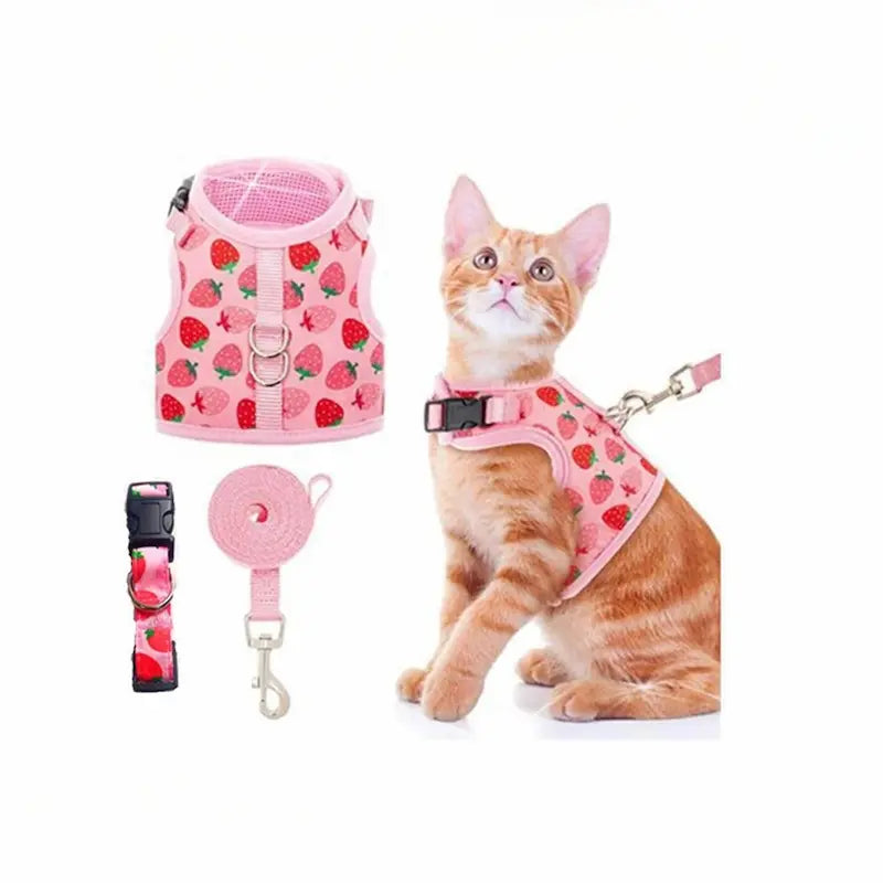 Pink cat harness