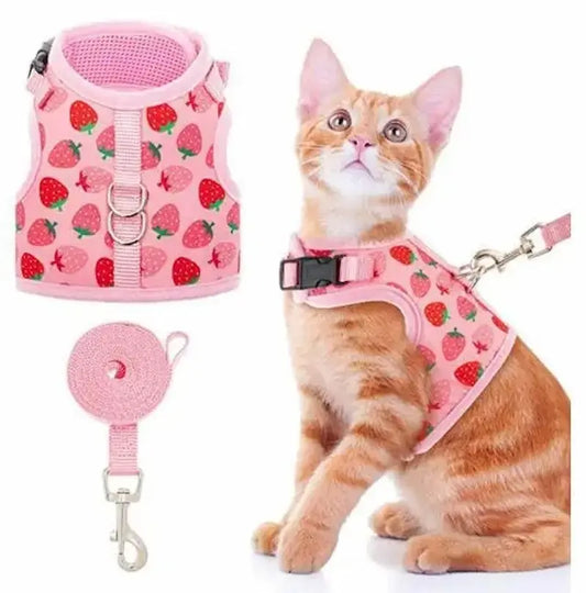 Pink cat harness
