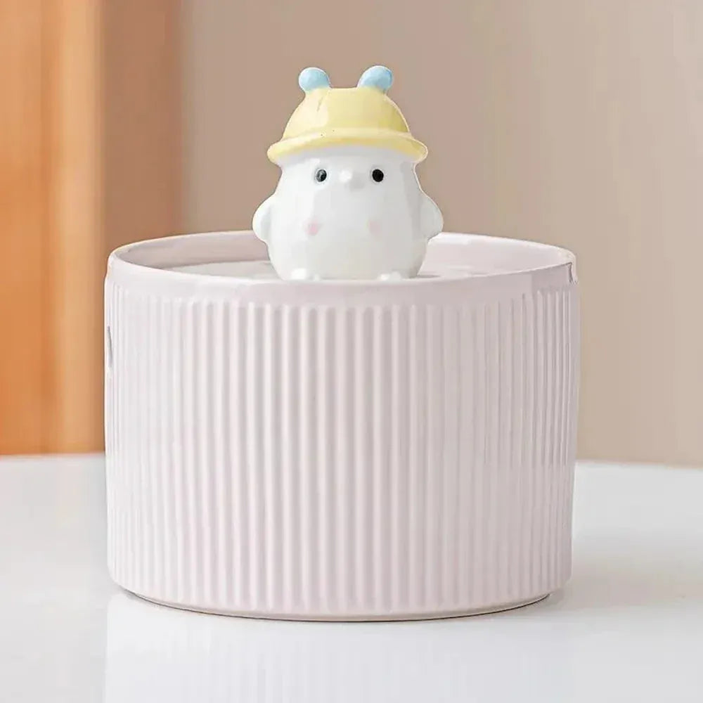 Pink cat water fountain