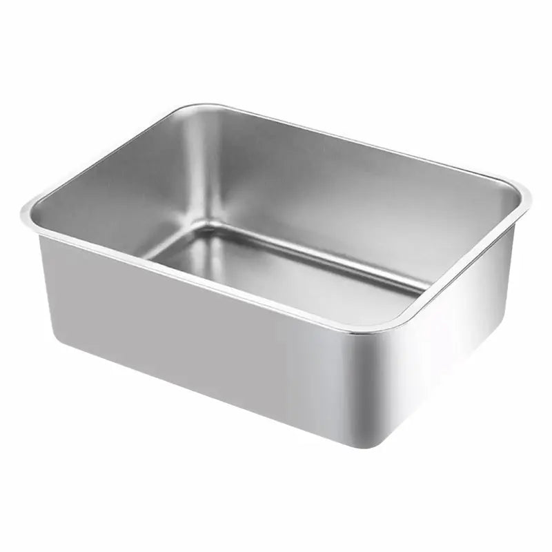 Rectangular stainless steel cat litter box