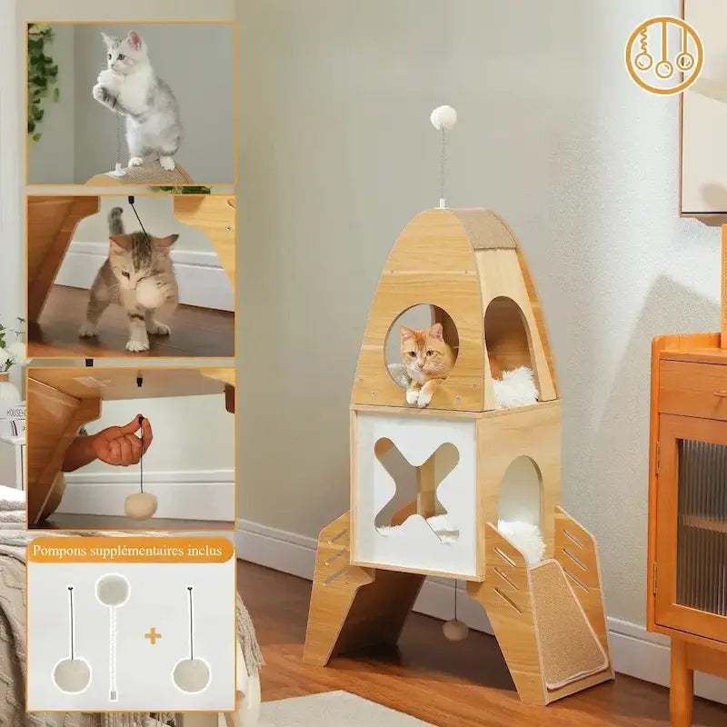 Rocket cat tree – futuristic design