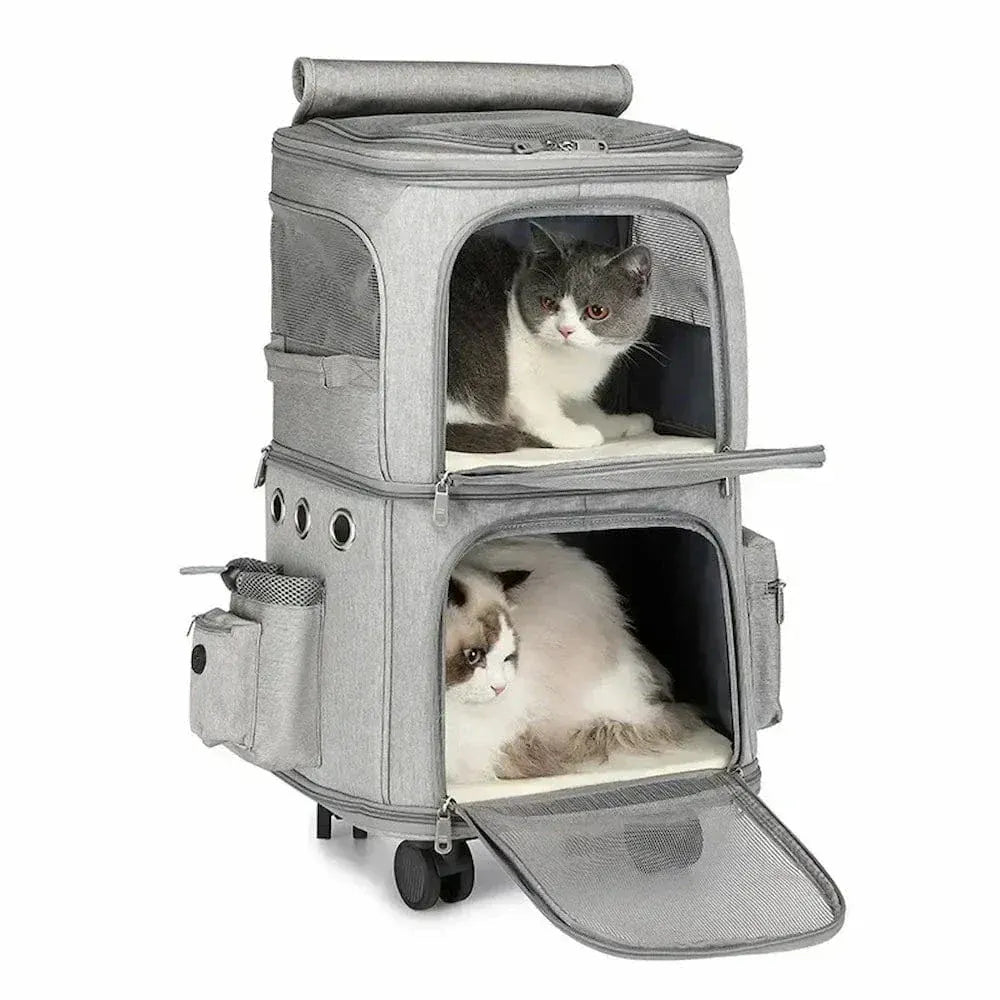 Rolling Cat Carrier for 2 Cats