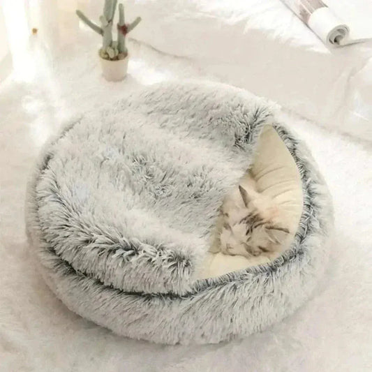 Round Cat Bed – Soft Plush Nest for Cozy Sleep