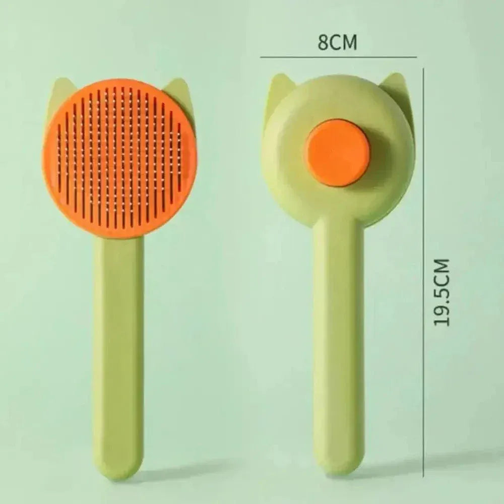 Self-cleaning cat brush