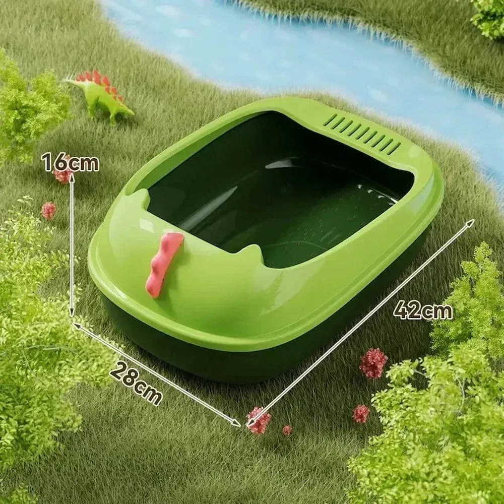 Semi-enclosed cat litter box