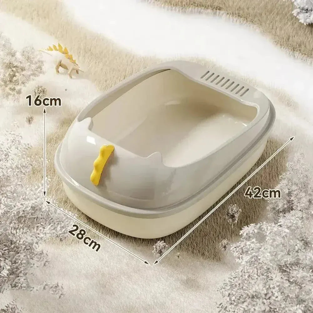 Semi-enclosed cat litter box