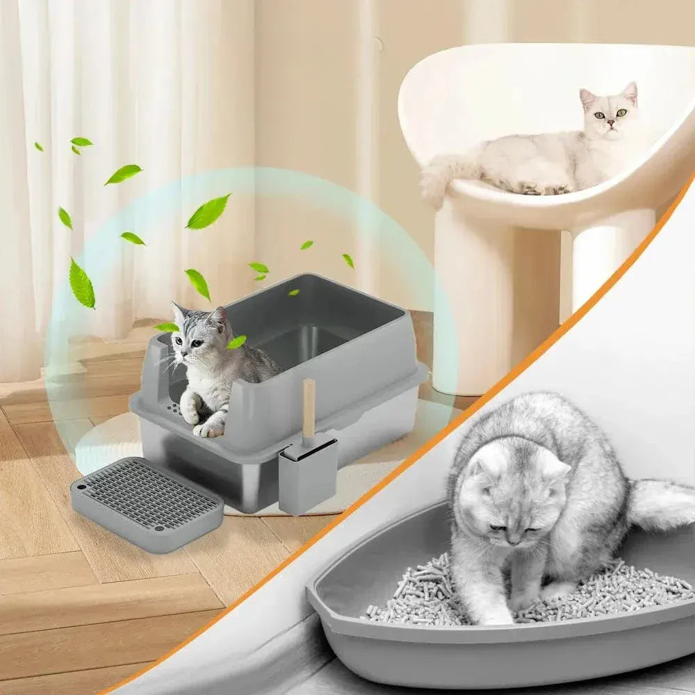 Stainless steel cat litter box XXL