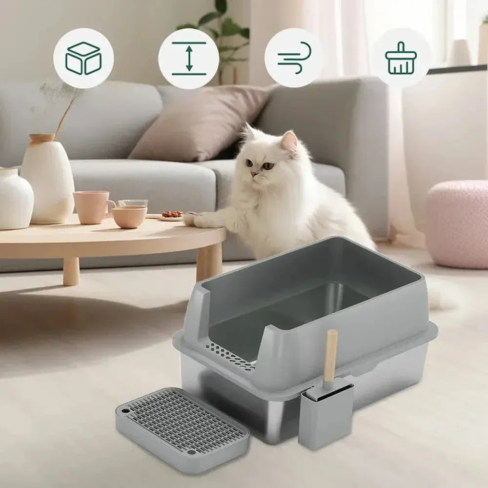 Stainless steel cat litter box XXL