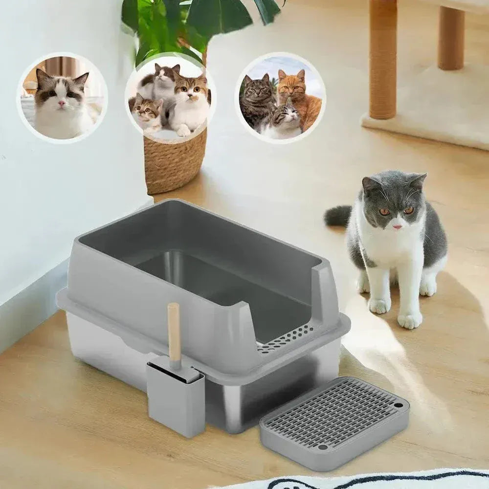 Stainless steel cat litter box XXL
