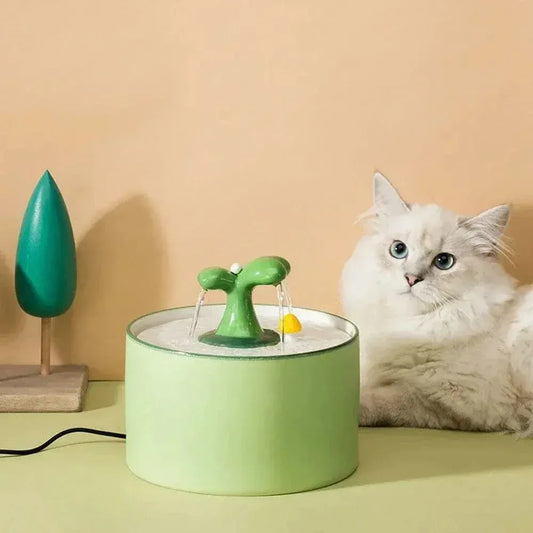Ultra silent ceramic cat water fountain