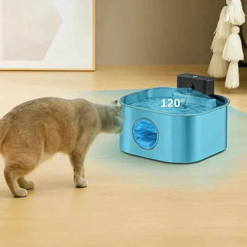 Wireless stainless steel cat water fountain